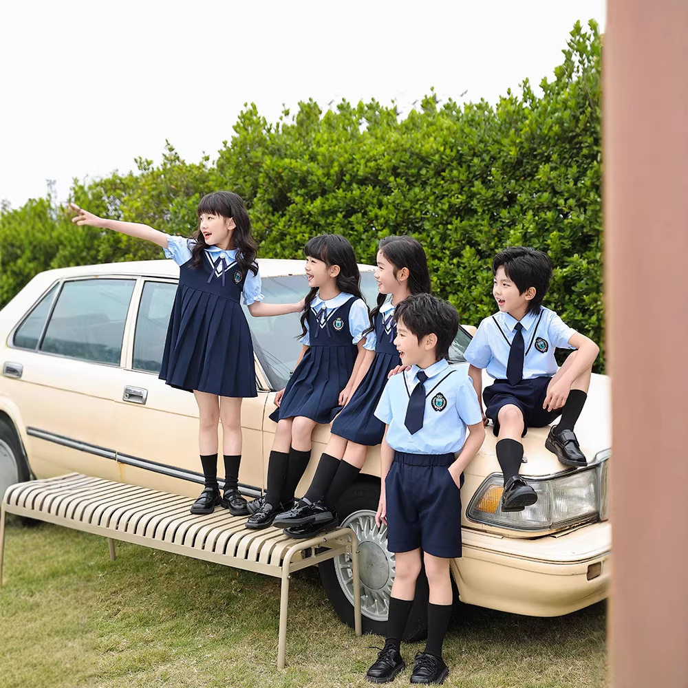 幼儿园园服夏季小学生校服套装班服儿童演出表演服学院英伦校园风