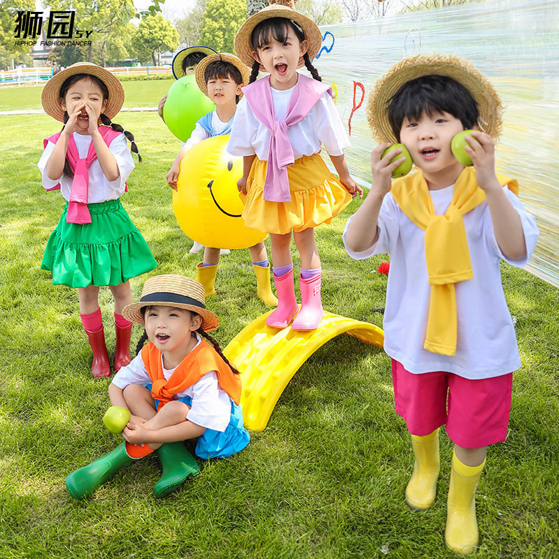 六一儿童演出服装幼儿园糖果色舞蹈毕业照小学生啦啦队表演服新款