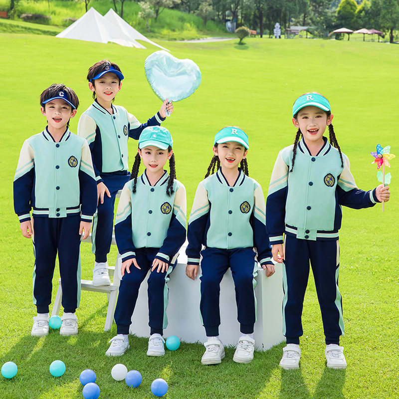 英伦风幼儿园园服春秋装三件套新款儿童棒球服运动班服小学生校服