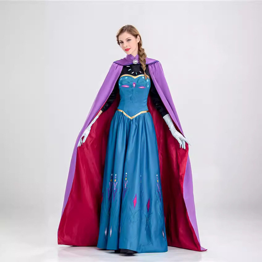 Frozen奇缘艾莎elsa冰雪女王成人礼万圣节服装安娜公主裙演出服