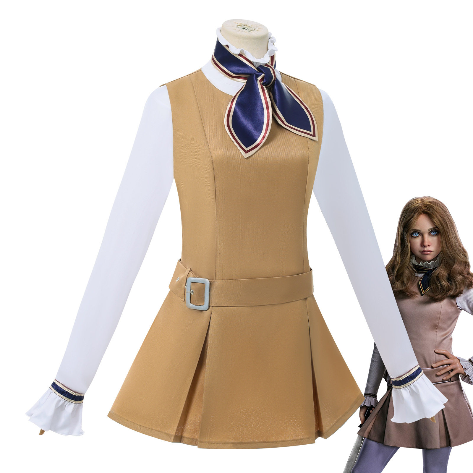 梅根2.0cos服万圣节成人儿童连衣裙M3GAN 2.0cosplay舞台表演服装