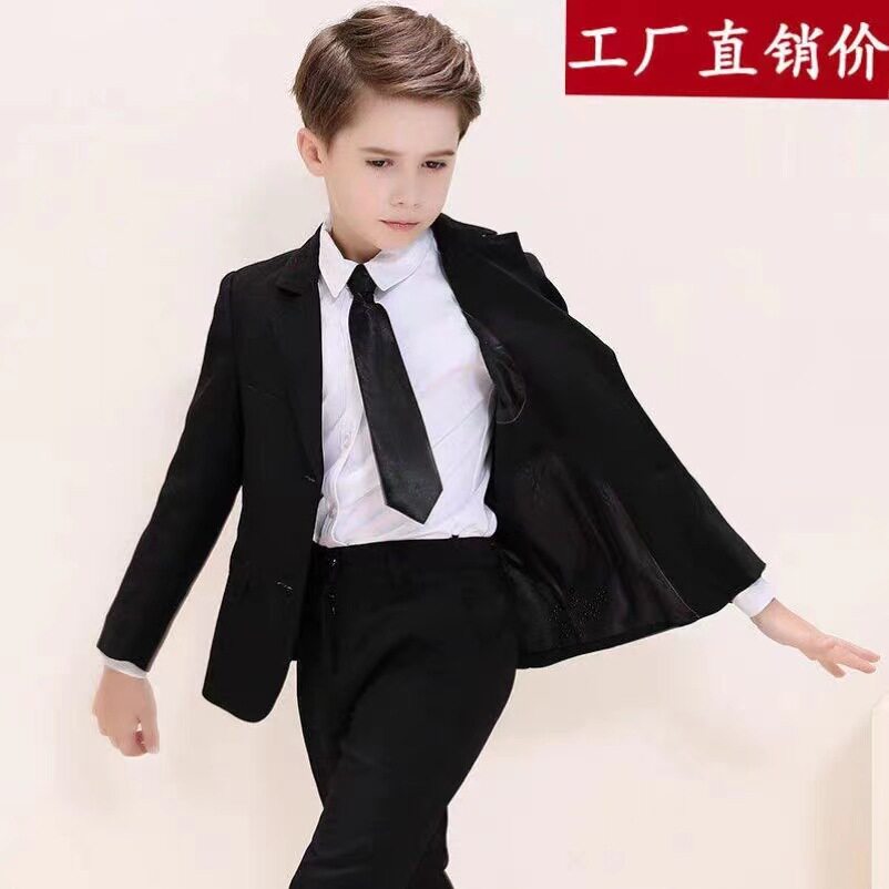 儿童西装套装花童礼服钢琴比赛主持人演讲演出服男童西服外套表演