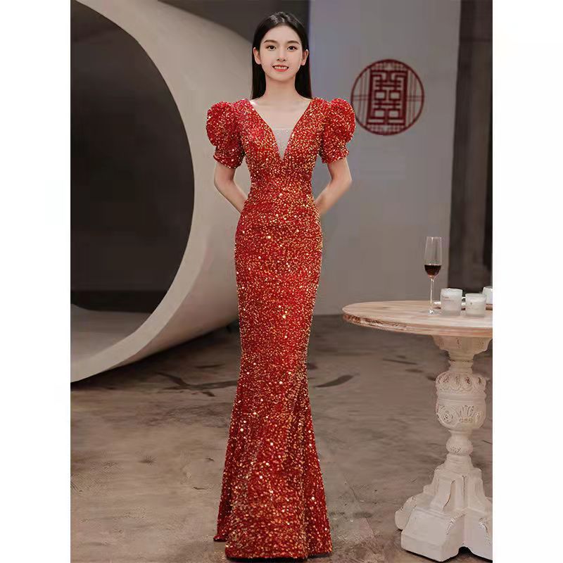 晚礼服裙女2023新款平时可穿结婚订婚宴会长款优雅高贵气质答谢