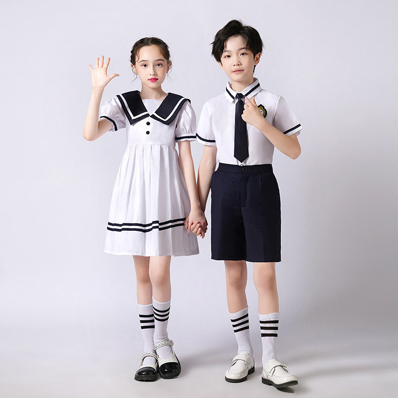 国庆儿童演出服女童舞蹈裙小学生合唱团男童学院风朗诵比赛表演服