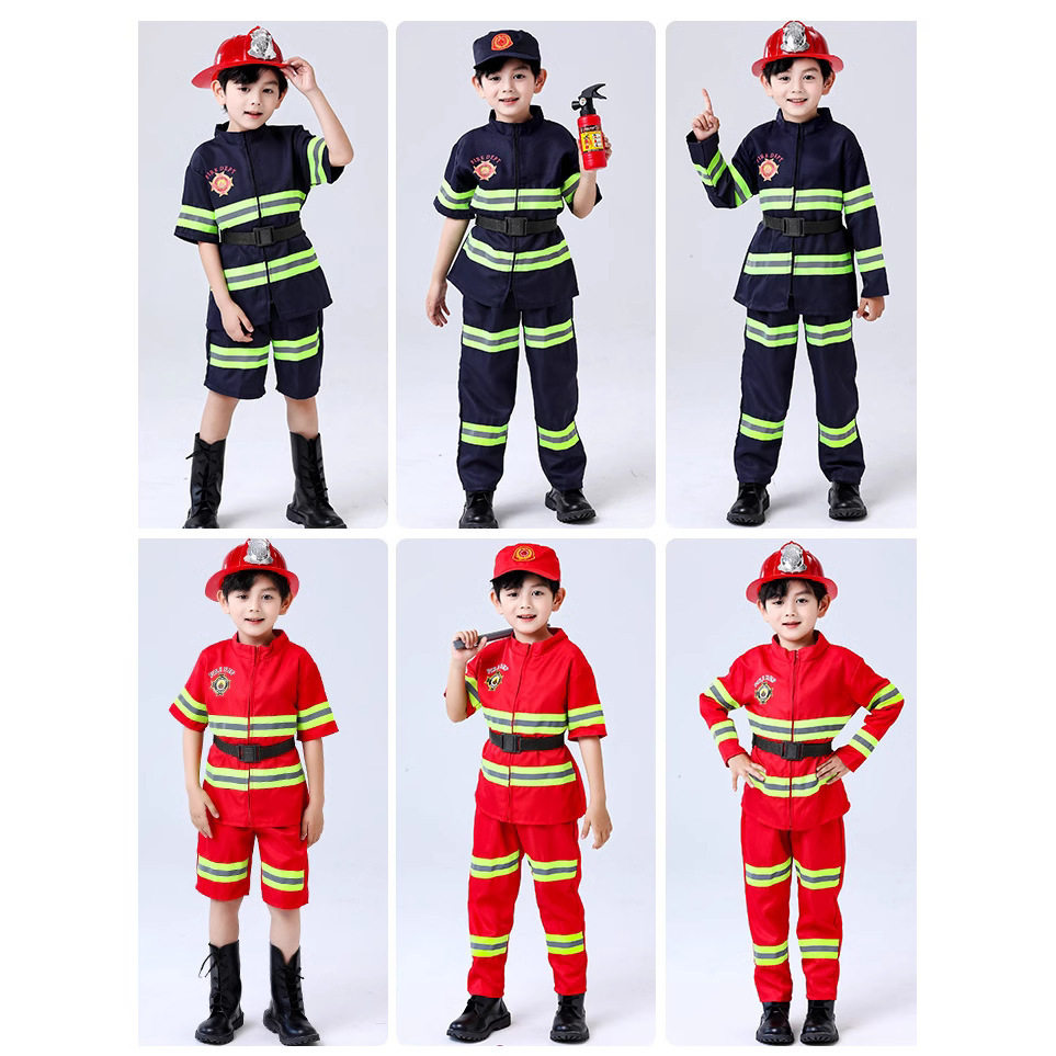 消防员服装儿童职业角色扮演衣服幼儿园表演服玩具装备套装演出服