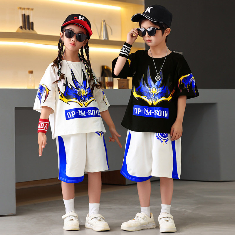 六一儿童街舞演出潮服夏季幼儿园舞台表演服男女童嘻哈hiphop套装
