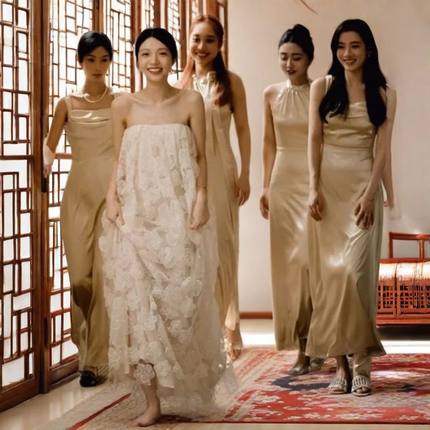 小个子姐妹团礼服小众2024高级出晚礼服新款感姐妹租赁伴娘