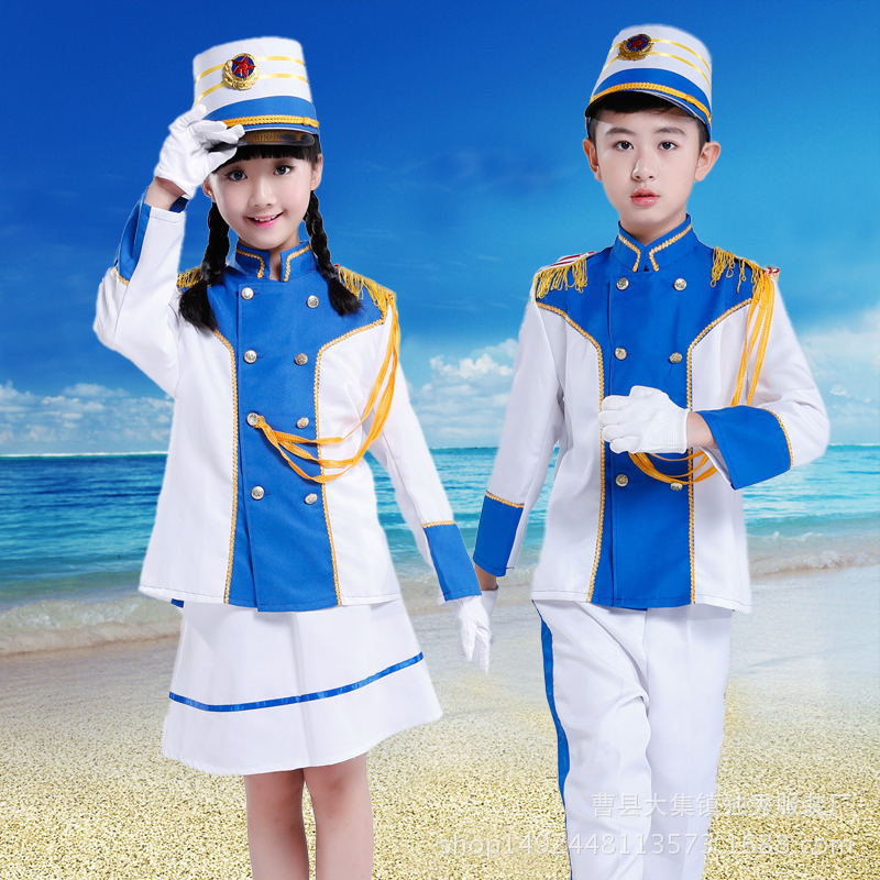 新款幼儿园鼓号队中小学生乐队服升旗旗手服鼓号服六一儿童表演服