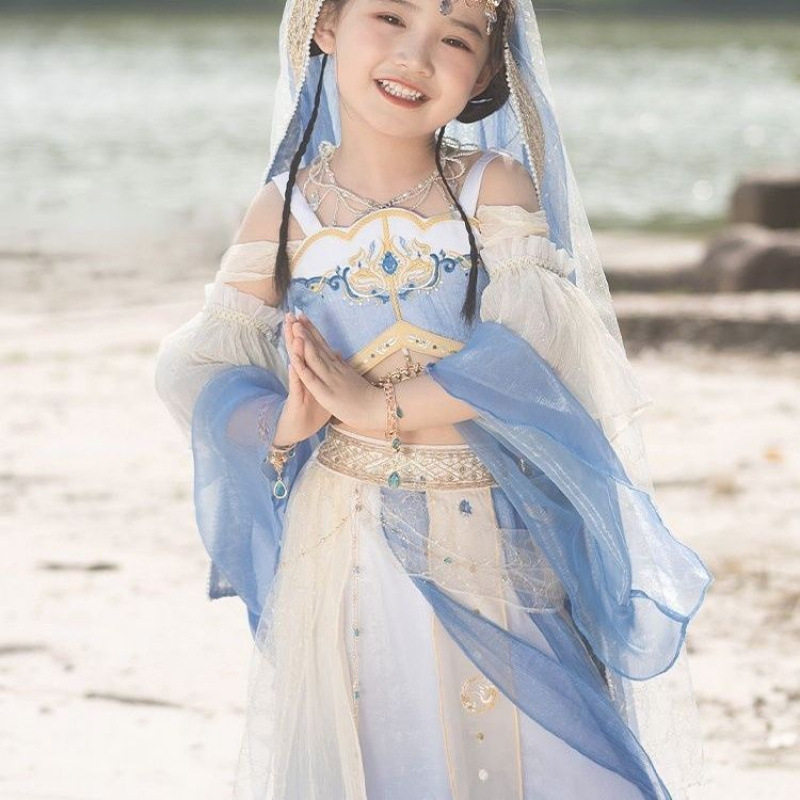 西域风情服装儿童敦煌飞天舞蹈表演服女童异域风改良汉服古韵仙