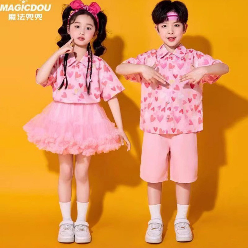 六一儿童演出服装凸凸纱裙表演服小学生啦啦队幼儿园合唱舞蹈班服