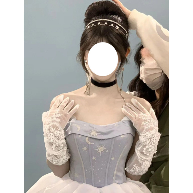 蓝色晚礼服裙女2025新款仙气写真公主裙18岁成人礼优雅气质高级