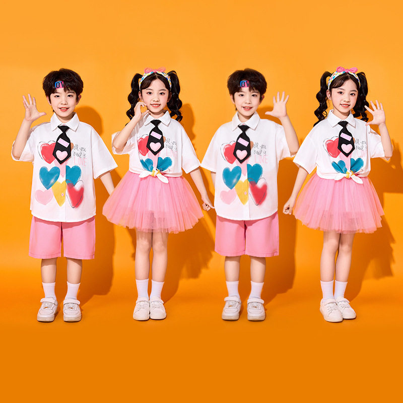 六一儿童演出服小学生运动会爱心啦啦操表演服合唱服幼儿园啦啦队