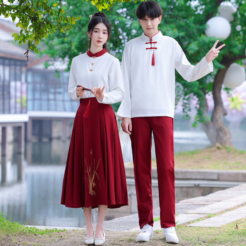 2024古风新中式运动会朗诵舞台服班服演出校服一件代发