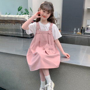 女童連衣裙夏季 兒童夏裝 背帶裙洋氣女孩夏款 公主裙子 2025新款