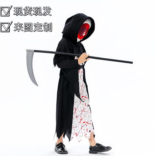 万圣节跨境新款cos死神服儿童吸血鬼服装舞台表演服服饰角色扮演