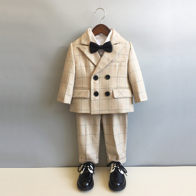 儿童西装礼服套装新款春秋男童演出服小童英伦表演服一件代发周岁