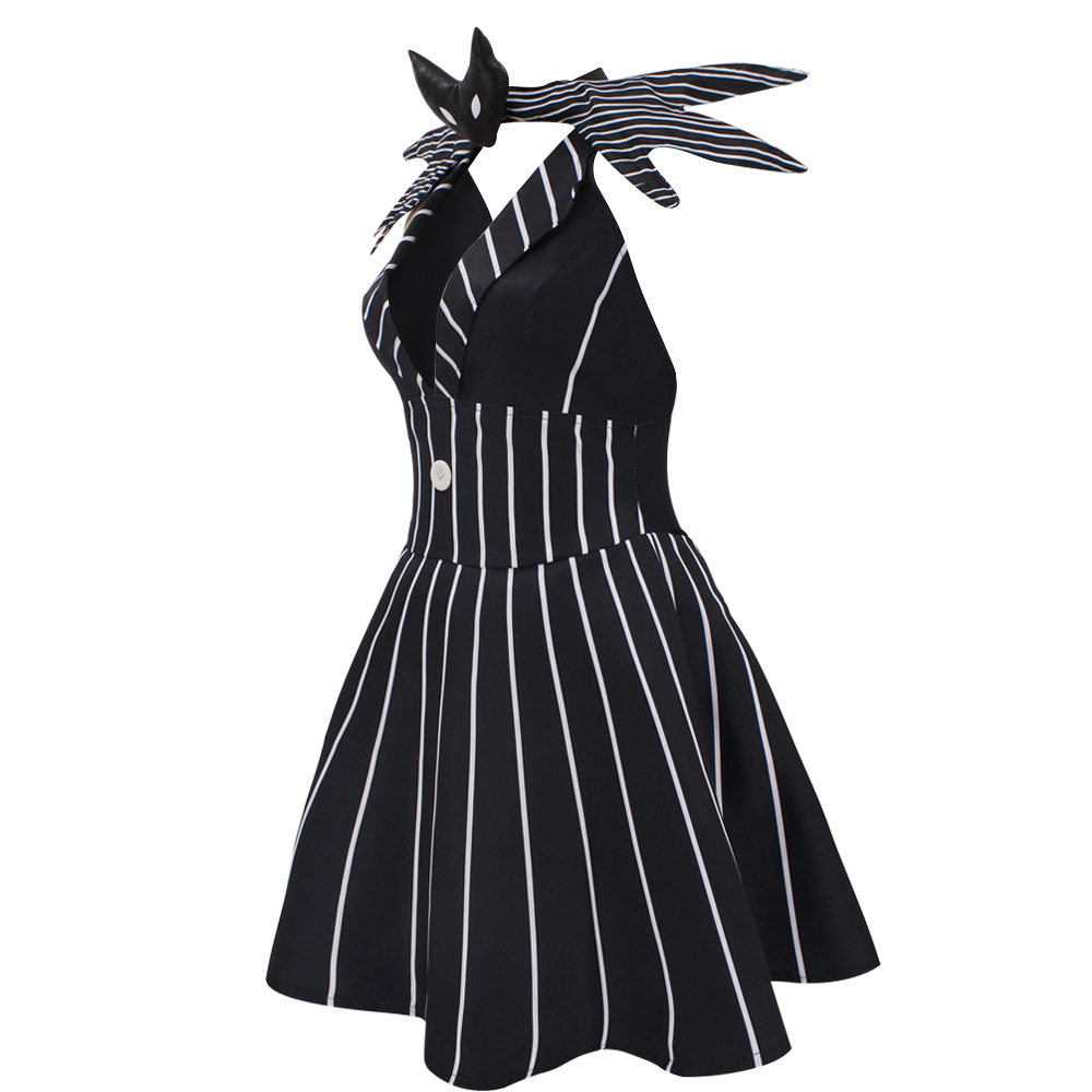 圣诞夜惊魂cos 杰克性转cos服 Jack Skellington 万圣节表演服装