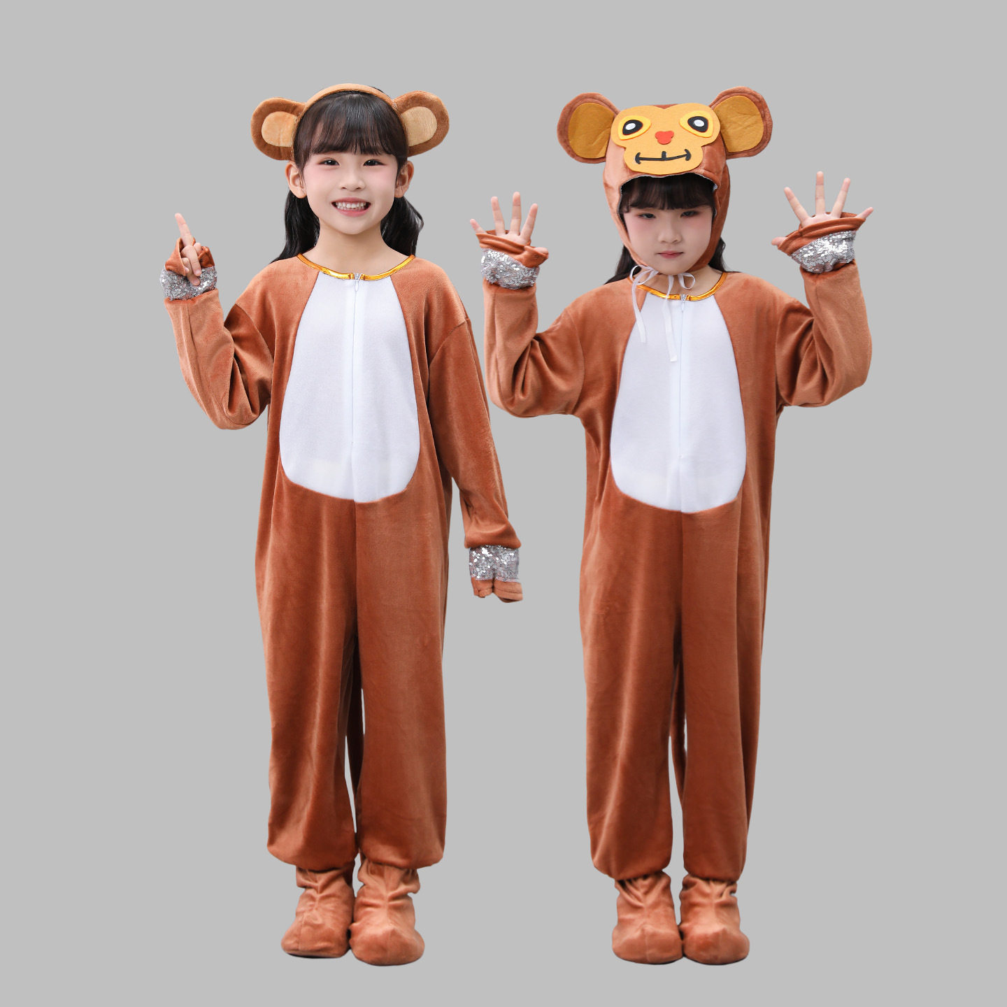 新款儿童小猴子演出服动物表演服猴子捞月亮舞蹈服幼儿小猴子服装