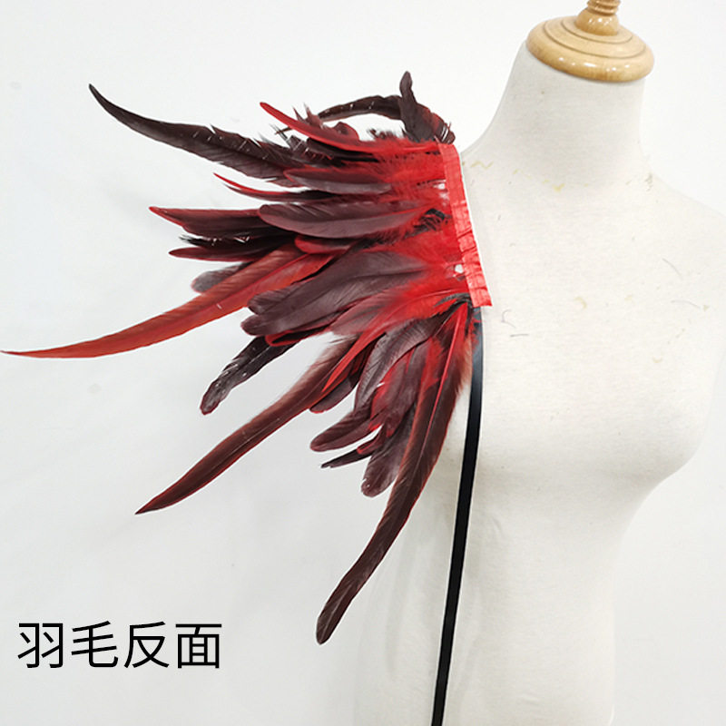 哥特风格长短羽毛小披肩羽毛头饰舞台走秀化妆舞会万圣节服装配件