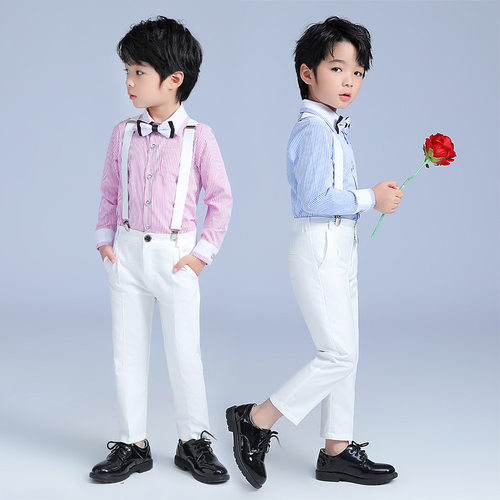六一儿童演出服夏季新款男童背带裤套装合唱主持钢琴表演礼服代发