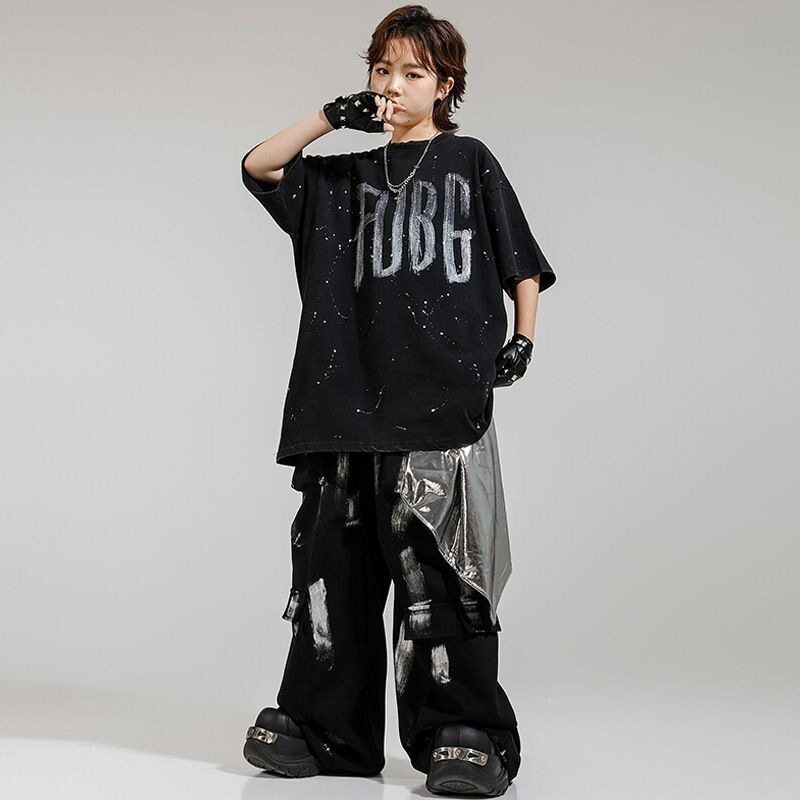 儿童街舞演出服嘻哈酷帅男童舞蹈套装女童表演潮服新款童装