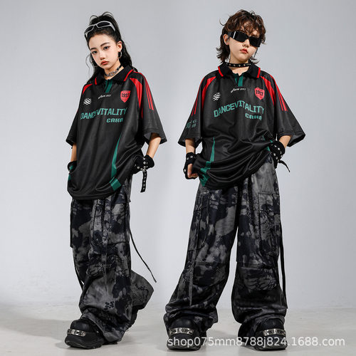 儿童街舞演出服嘻哈潮服套装少儿hiphop酷帅爵士舞服装走秀表演服