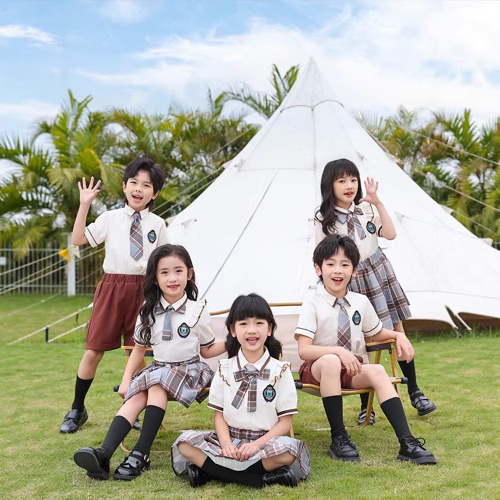 小学生校服套装夏季幼儿园园服六一儿童表演合唱英伦风演出服班服