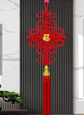 红色黄色蓝色中国结挂件客厅大号玄关电视背景墙装饰乔迁挂件