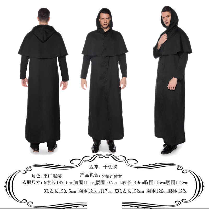 M-XL 大码吸血鬼新娘 女巫服 欧美成人演出舞台装 万圣节巫师服装