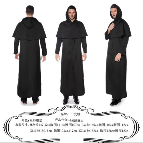 M-XL 大码吸血鬼新娘 女巫服 欧美成人演出舞台装 万圣节巫师服装