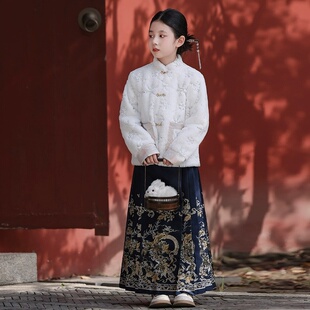 女童拜年服秋冬套装2026新款儿童汉服马面裙大童中式国风新年衣服