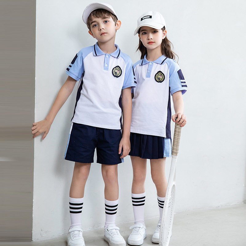 校服套装小学生演出服夏季儿童短袖学院风班服幼儿园园服夏装新款