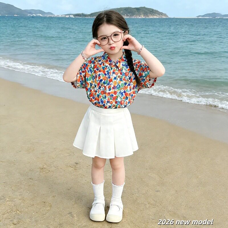 港风儿童演出服合唱啦啦队短袖衬衫舞蹈表演服幼儿园毕业服装T恤