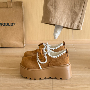 松糕厚底增高全包勃肯鞋女鞋子2026新款春季小个子博肯单鞋乐福鞋