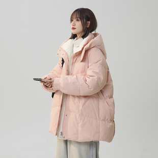90白鸭绒羽绒服女冬季新款胖mm大码宽松学生加厚御寒保暖棉服外套