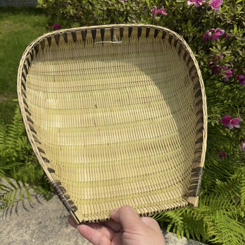 农家纯手工竹编簸箕洗菜沥水晾晒