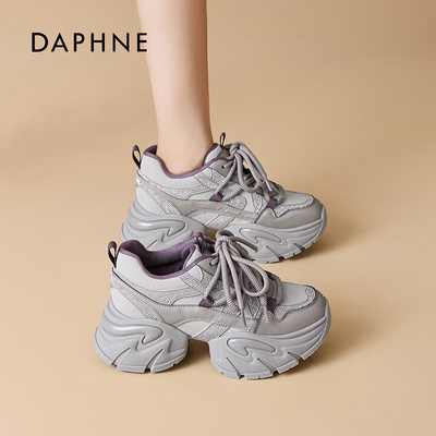 达芙妮厚底老爹鞋女2025年秋冬新款增高百搭时尚显脚小休闲运动鞋