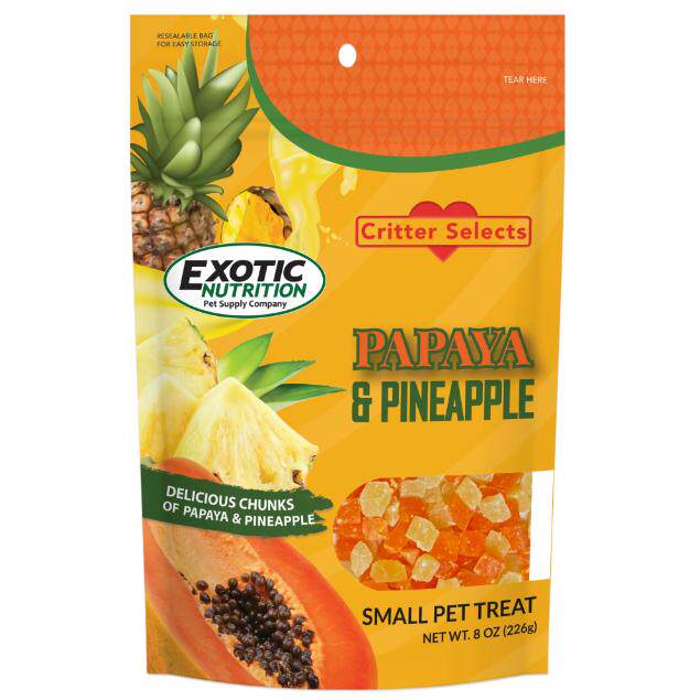 【美国Exotic木瓜菠萝粒】蜜袋鼯松鼠仓鼠龙猫互动零食富含维A维c