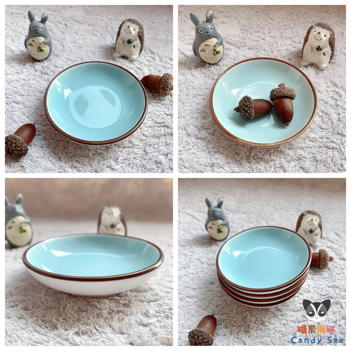 CandySea陶瓷碟子蜜袋鼯仓鼠松鼠花枝鼠零食碟水果碟食盘陶瓷食盆