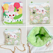 定位印外带包蜜袋鼯加绒外带包松鼠花枝鼠外出包袋保暖仿兔毛内衬