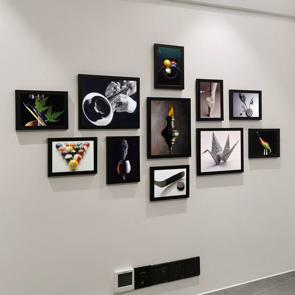 简约餐厅现代复古画照片墙组合