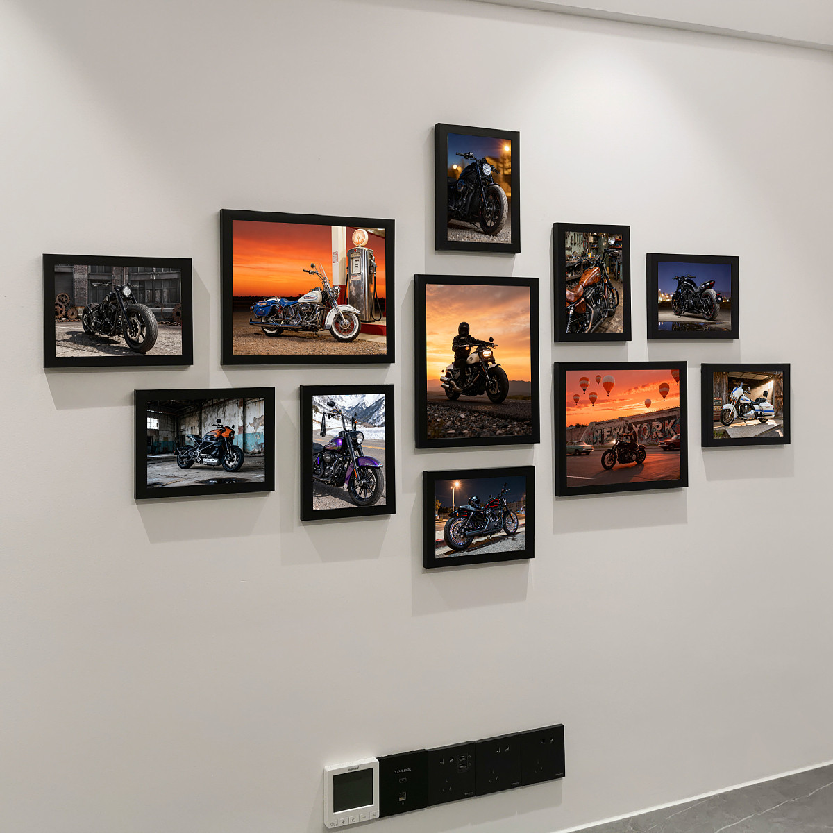 Harley哈雷美式重机车摩托车周边墙面相框装饰海报背景创意照片墙