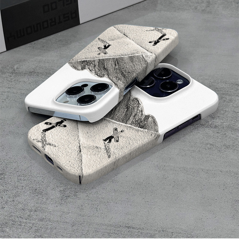 油画雪山滑雪 适用于iPhone15ProMax手机壳15PRO硬壳苹果14保护套iPhone13菲林磨砂12/11/XR/XSMAX塑料新款简