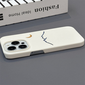 保护套15PRO 米白简约山适用iPhone14ProMax手机壳苹果13硬壳12磨砂iPhone11菲林XR XSMAX个性 16简约17PROMAX