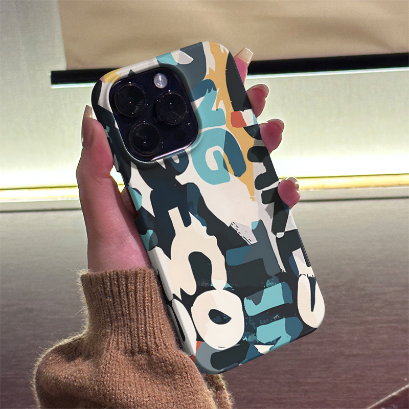 个性字母 适用iPhone16ProMax手机壳15Pro半包磨砂菲林硬壳全包边苹果14ProMax个性13时尚12简约11/XR/XSMAX
