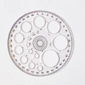 360°全圆量角器全圆仪画圆模板学生绘图设计多用塑料尺跨境直供