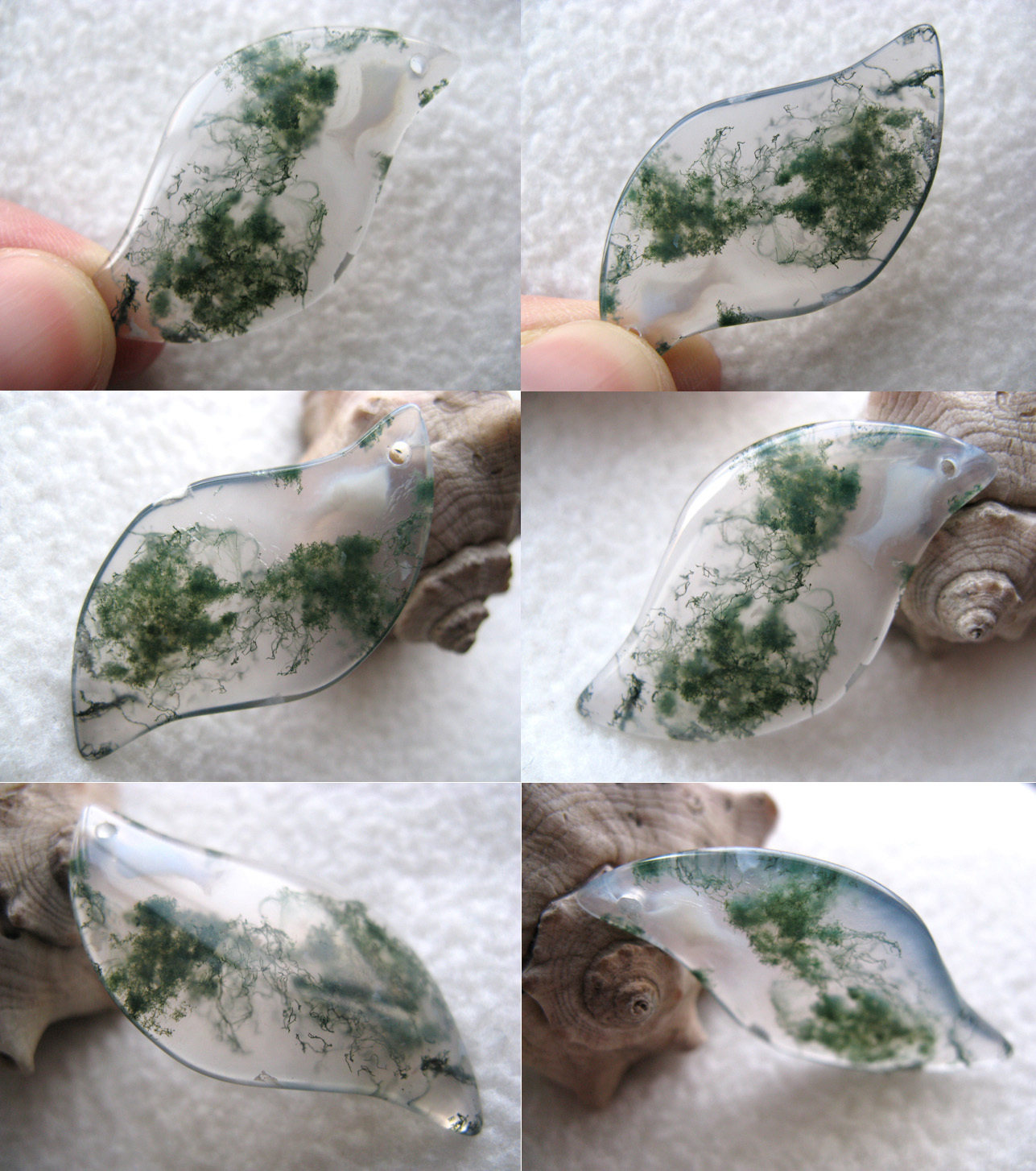 水草玛瑙吊坠 天然玛瑙项坠 绿玛瑙 原石玛瑙 原色
