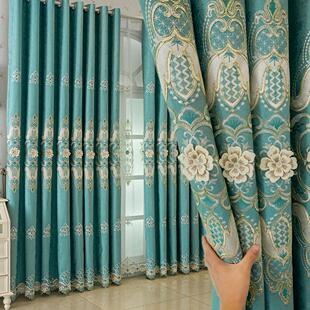 新款2025年欧式绣花高档窗帘奢华大气客厅卧室成品遮光布帘可定制