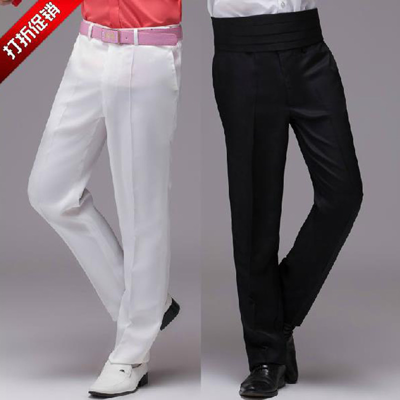 休闲男士裤子百搭韩版修身直筒夏季西裤2020新款影楼拍照演出服装