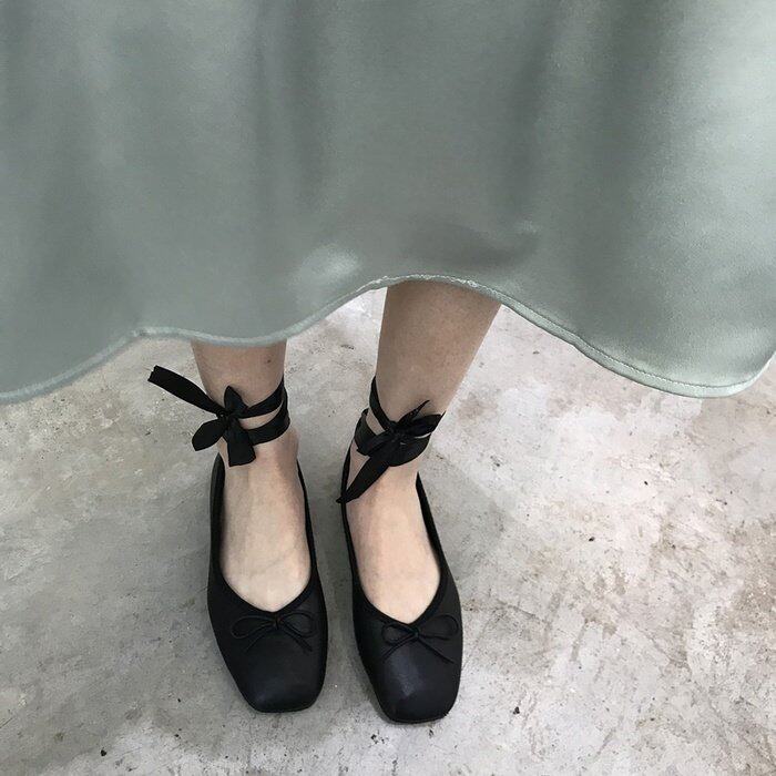 Retro literature Sweet tender overlapping Bandage bow Square girl Ballet dance Flat bottom Single shoes leather shoesin the Women's Shoes, Low shoes  category - from Buy2taobao.com to provide professional Taobao agent buy service